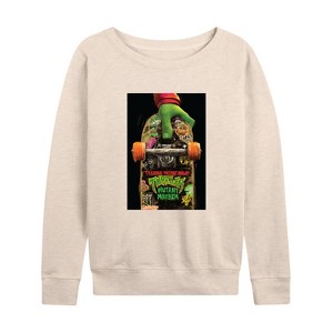 Women's - Teenage Mutant Ninja Turtles - Mutant Mayhem Lightweight French Terry Wide Neck Long Sleeve Shirt - 1 of 4