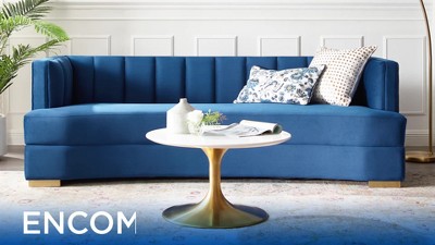 Glam Deco Elegance Gray Velvet Channel Tufted Sofa