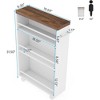 QingMoon 20" Slim Storage Cart, 4 Tier Rolling Cart With Wheels, Narrow Laundry Cart With Handle, Pantry Shelf For Small Spaces - 3 of 4