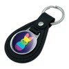 Peeps Rainbow Striped Bunny Peep Black Leather Keychain - 2 of 3