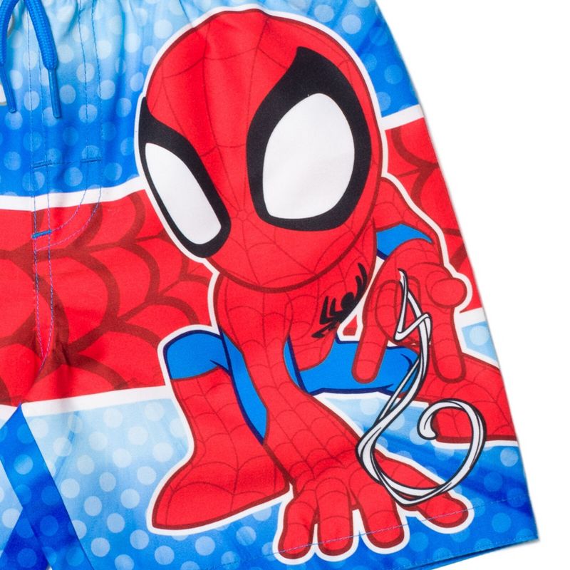 Marvel Spider-Man Avengers Spidey and His Amazing Friends UPF 50+ Swim Trunks Toddler to Big Kid, 4 of 6
