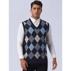 Lars Amadeus Men's Casual Argyle V Neck Sleeveless Knit Pullover Sweater Vest - 2 of 4