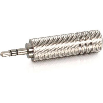 C2G 3.5mm Stereo Male to 6.3mm (1/4in) Stereo Female Adapter - 1 x Mini-phone Male - 1 x 6.35mm Female Audio - Metallic Silver