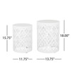 Sevobal Patio Coffee Tables 2 Pack, Metal Side Table, Round Accent Table with Weather Resistant, Garden Patio Furniture, White 13.75"*13.75"*18" - 2 of 4