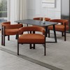 Vynxaria Orange Modern Teddy Upholstered Barrel Accent Chairs - Set of 2 - 4 of 4