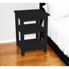 HomeRoots 28" Black Solid Wood Nightstand - 2 of 4