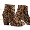 Allegra K Women's Round Toe Side Zip Chunky Heel Ankle Booties - 4 of 4