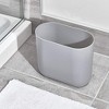 iDesign Cade Oval Slim Trash, Compact Waste Basket Garbage Can for Bathroom, Bedroom, Home Office, Dorm, College, Matte Gray - 3 of 3