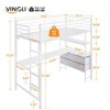 Karl Home Black Twin Metal Loft Bed Frame with Guardrail, 2 Charging Stations, L-Shaped Desk, Storage Shelve, Drawers, LED Lights - 2 of 4