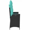 40.9"Reclining Patio Bench with Cushions Black Poly Rattan - 4 of 4