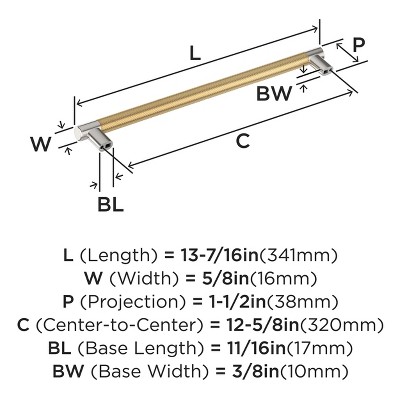 Esquire Polished Nickel and Champagne Bronze 12-5/8 Inch Cabinet Pull