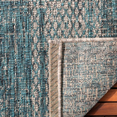 Easycare Reversible Light Grey/Teal Synthetic Area Rug 9' x 12'