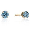 Pompeii3 1/2ct Blue Lab Created Diamond Studs 14K Yellow Gold Earrings - 2 of 3
