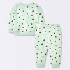 Baby 2pc Christmas Holiday Red Truck Fleece Sweatshirt and Jogger Pants Set - Cloud Island™ Mint Green - 2 of 4