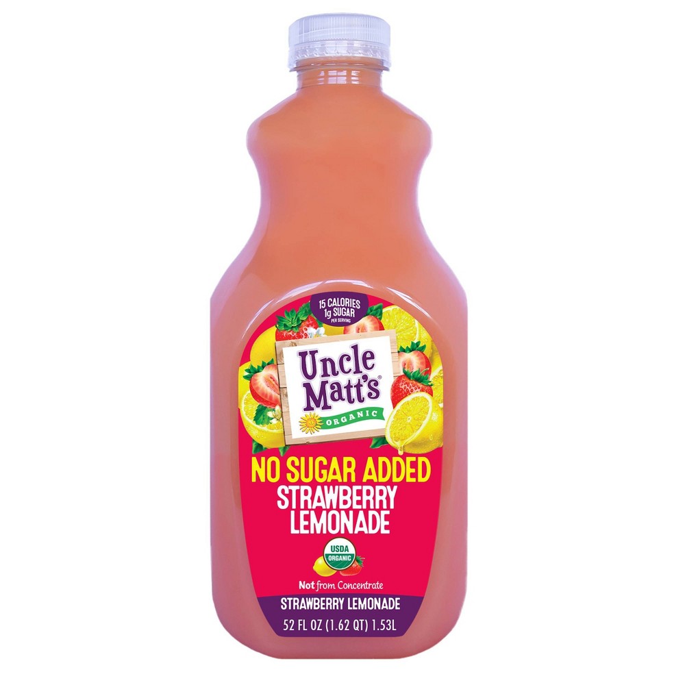 Uncle Matt's Organic No Sugar Added Strawberry Lemonade - 52 fl oz