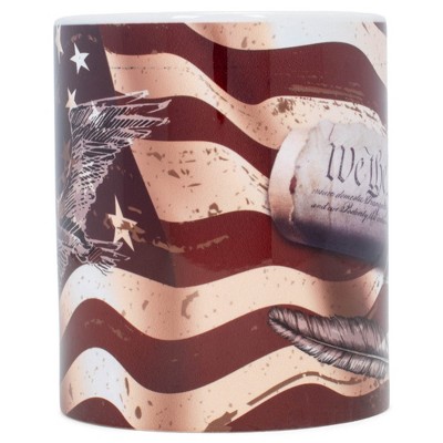 Elanze Designs Constitution Flag Collage 11 Ounce White Ceramic Coffee Mug
