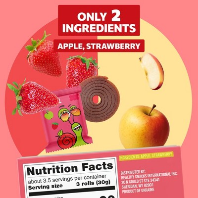 Bob Snail Apple Strawberry Fruit Rolls - 3.53oz/10ct
