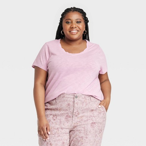 anmodning I tide tale Women's Plus Size Short Sleeve T-shirt - Knox Rose™ Pink 4x : Target