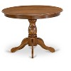 East West Furniture, 5 Piece Dinette Set Contains a Round Kitchen Dining Table and 4 Upholstered Parson Chairs, Antique Walnut - 4 of 4