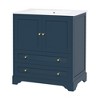 YOOCOZZ 30'' Freestanding Bathroom Vanity with Ceramic Sink,Gold Handles and Soft Closing Doors-Blue - 2 of 4