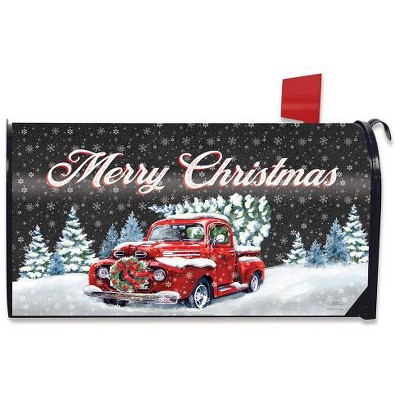 Merry Christmas Pickup Magnetic Mailbox Cover Wreath Standard Briarwood Lane