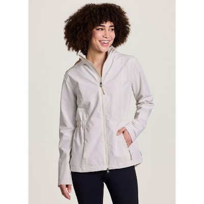 Avalanche Outdoor Cinched Waist Mesh Lined Rain Jacket, Convertible Hood Rain Coat with Zipper Pockets