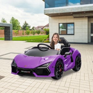 12V Kids Ride On Car with Remote Control, Battery Powered Sports Car Toy with Dual 25W Motors, Spring Suspension, Headlight, Music for Toddler 3+ - 1 of 4