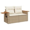 vidaXL 9 Piece Patio Sofa Set with Cushions - Beige and Cream - 4 of 4