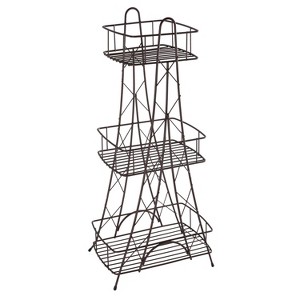 Three Tier Ville Des Lumieres Collection Eiffel Tower Spa Tower Bronze - ELLE DECOR: Metal Freestanding Bath Storage - 1 of 4