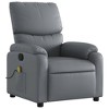 vidaXL Massage Recliner Chair With Vibrating Points - Gray Faux Leather Manual Lounge With Side Pocket & Adjustable Backrest For Living Room/Bedroom - 3 of 4