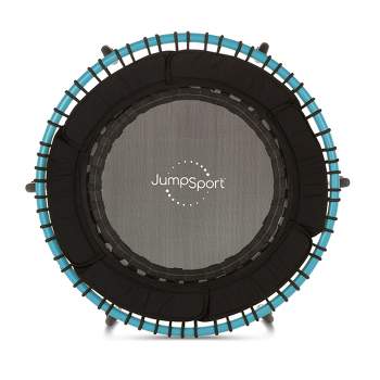 JumpSport 250 Lightweight Round Fitness Trampoline with a 35.5 Inch Jumping Surface, 30 Durable EnduroLast Elastic Cords, & 12.5 Inch High Frame, Teal