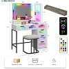 Vlsrka RGB Vanity Desk with Sliding Mirror and LED Lights - 2 of 4