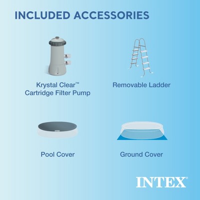Intex Easy Set 15ft Round Blue Inflatable Pool with Filter Pump