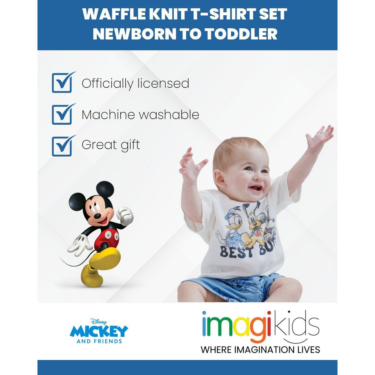 Disney Baby Boys' 2-Piece T-Shirt and Shorts Set Newborn to Infant - thumbnail 3