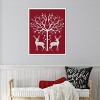 Amanti Art Christmas Des Deer and Heart Tree Grey on Red by Fab Funky Canvas Wall Art Print Framed 23-in. W x 28-in. H. - 4 of 4