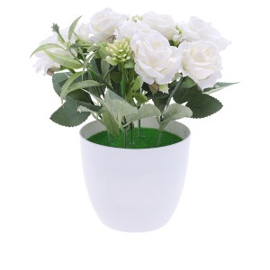 Unique Bargains Artificial Plants Rose Plastic 2.95"x2.95"x7.48" 1 Pc - 1 of 4