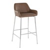 Contemporary Bar Stool with Backrest and Metal Frame for Kitchen Island or Home Bar, Set of 2 - 2 of 4
