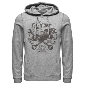 Men's Batman Bat Cave Dad's Garage Pull Over Hoodie - 1 of 3