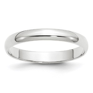 Black Bow Jewelry 2mm to 6mm 10K White Gold Lightweight Half Round Standard Fit Band - 1 of 4