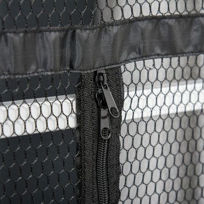 Tall Gray Metal Outdoor Cat Enclosure with Platforms