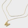 14K Gold Dipped Cubic Zirconia Duo Initial Multi-Strand Necklace - A New Day™ Gold - 4 of 4