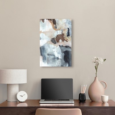 Elegant Abstract Boho Canvas Wall Art in Neutral Tones, 16" x 24"