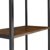72" Brinkley Bookcase Rustic Natural Aged Brown - WyndenHall: Industrial Design, Metal Frame, 4 Open Shelves - 3 of 4