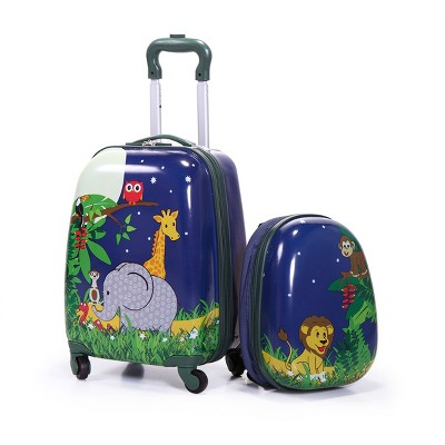 Infurnic Luggage 2-in-1 Kids Luggage Set, 16-Inch Suitcase and 12-Inch Backpack, Durable ABS and PC,Large Storage, Blue, 12.44"*8.94"*18.7"