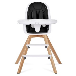 Evolur Zoodle 2 in 1 Baby High Chair, Easy to Clean, Removable Tray, Compact and Portable Convertible High Chair for Babies and Toddlers, Black - 1 of 4