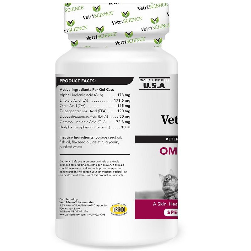 VetriScience Omega 3,6,9 Skin and Joint Health for Dogs & Cats, Fish Flavor, 90 SoftGels, 3 of 4