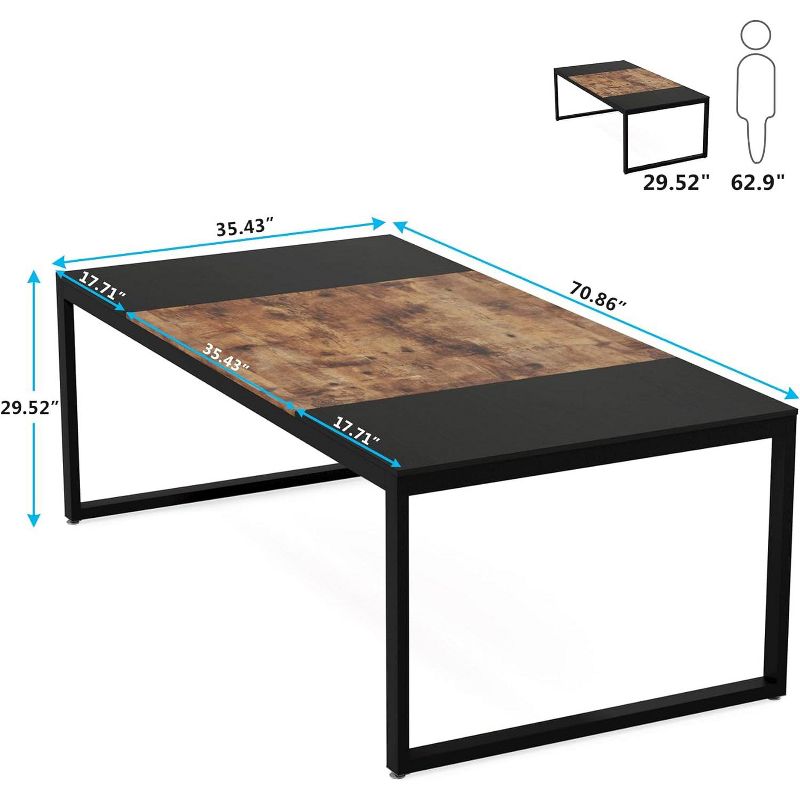 Tribesigns 6FT Conference Table, Rectangle Shaped Meeting Table, Modern Seminar Boardroom Table for Office Conference Room, 3 of 10