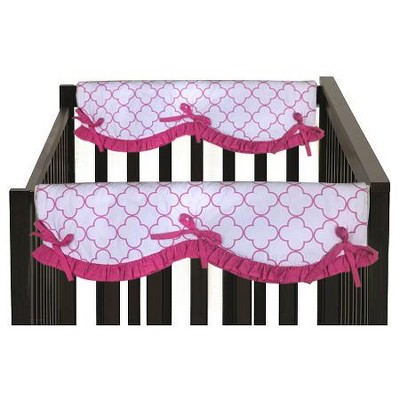 Bacati - Butterflies/Ladybugs Crib Rail Guard Covers Pink/Chocolate set of 2