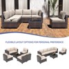 homfan 7-Piece Outdoor Patio Furniture Set - Waterproof Rattan Sectional Sofa with Cushions & Glass Top Table, Patio Conversation Set for Backyard - 3 of 4