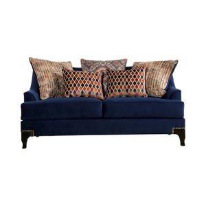 Jerica T Cushion Loveseat Navy - HOMES: Inside + Out, Blue